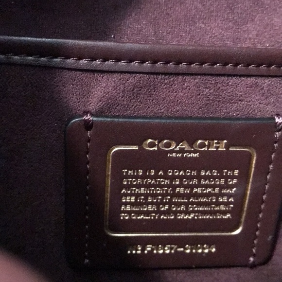 Coach velvet refined calf leather clutch or shoulder evening bag - Picture 4 of 6